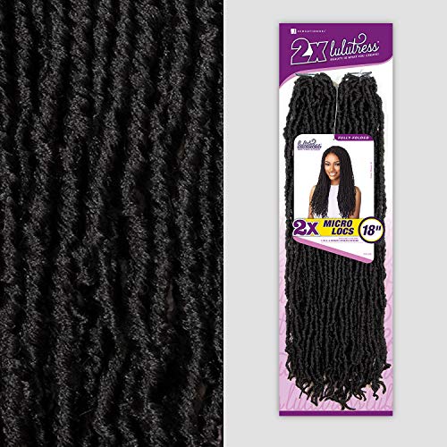 Sensationnel Crochet Braids Lulutress 2X Fully-Folded Micro Locs 18" (1-PACK, 2)