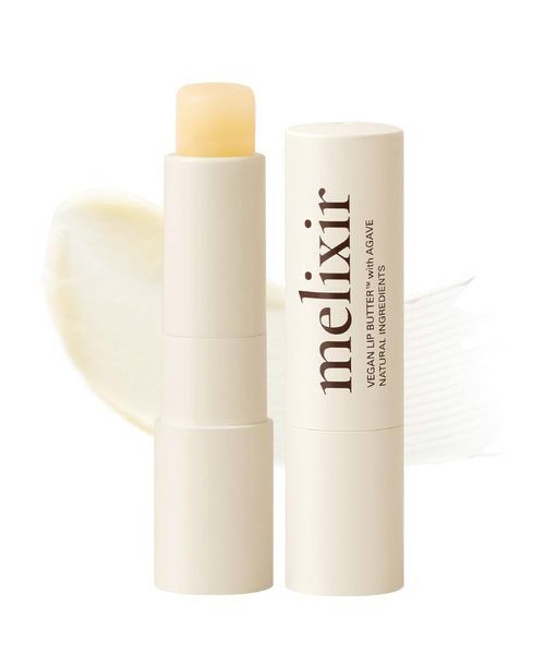 Melixir Vegan Lip Butter - Hydrating Bee-Free Lip Balm Stick, Moisturizes Dry Lips | #01 Agave (Clear)