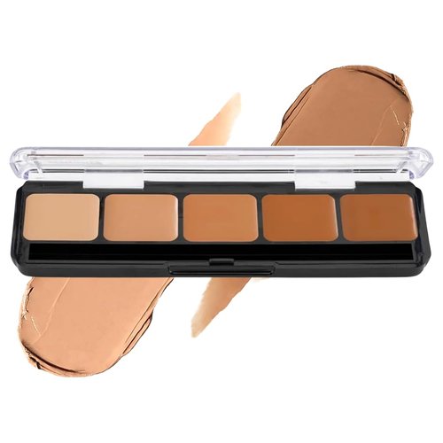 Graftobian HD Glamour Crème Foundation Palette - High Definition 5 Color Cream Foundation for Medium Warm Skin