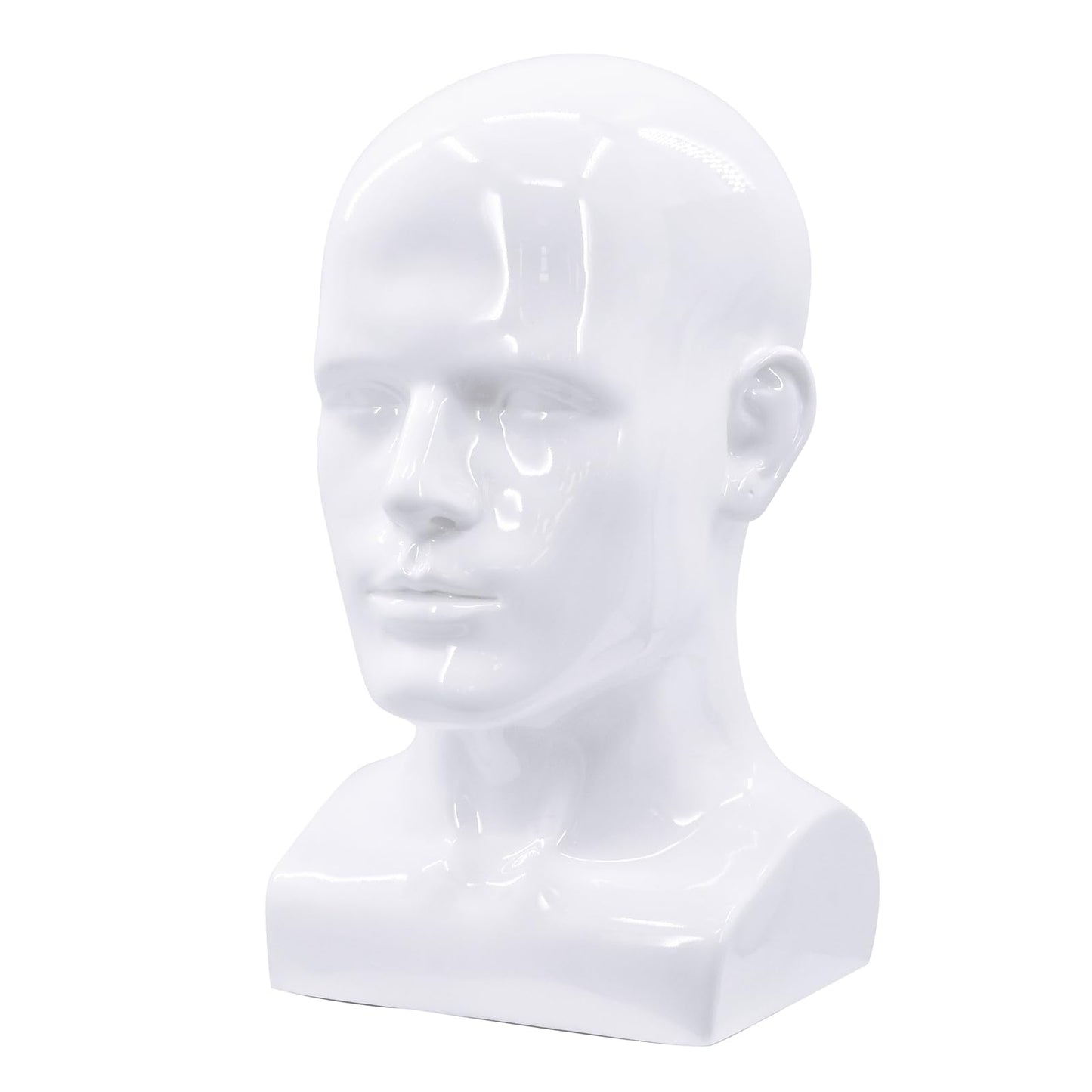 BLTYXT PVC Male Mannequin Head Professional Manikin Training Head for Display Headphone Game Console Hats Wigs Jewellery Glasses Facemask Caps Model Head (L90LB)