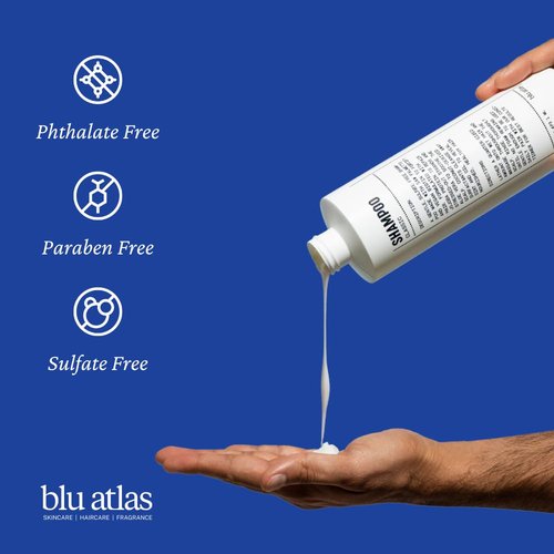 Blu Atlas Men's Natural Shampoo - Organic, Sulfate-Free & Paraben-Free - Deep Cleansing Hydration - 8 oz