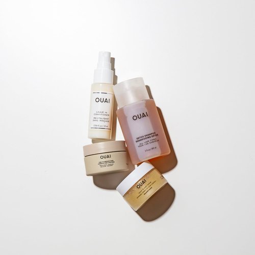 OUAI Travel Kit - Travel Size Detox Shampoo, Leave-In Conditioner & Hair Mask Set (4 Count)