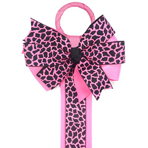 Wrapables Hair Clip and Hair Bow Holder, Hot Pink Leopard