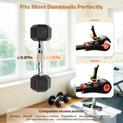 Sportneer Dumbbell to Barbell Converter Bar ? Heavy-Duty, Adjustable Fit, Tool-Free Setup, Up to 200 lb Capacity, barbell converter Bar for Squats, Bench Press, Deadlifts, Home Gym