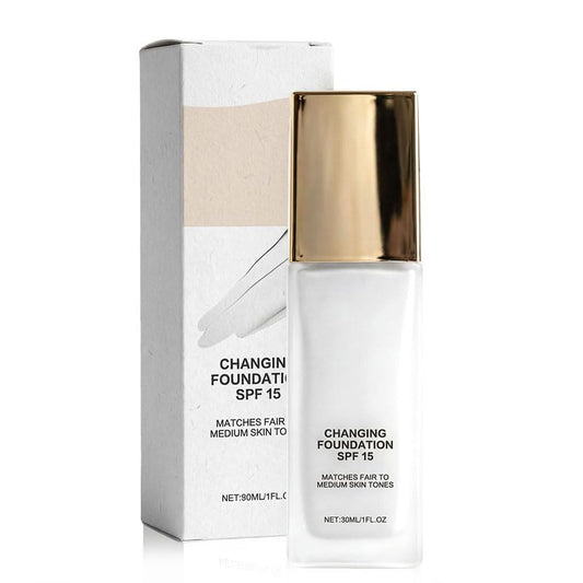 Skiennix Color Changing Foundation - Self-Adjusting Liquid Formula for Mature Skin | Hydrating & Lightweight, SPF 15 (1 Pc)