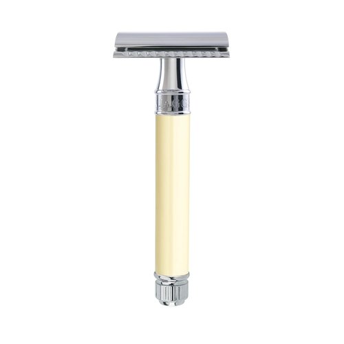 Edwin Jagger Classic Double Edge Safety Razor - Eco-Friendly & Reusable, Imitation Ivory Finish