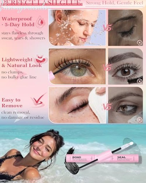 Natural Brown Lash Clusters Kit Wispy Eyelashes Clusters Kit C Curl Cluster Eyelash Extensions 10-16mm Cluster Lashes DIY Eyelash Clusters Waterproof Individual Lashes Extension Kit with Brush