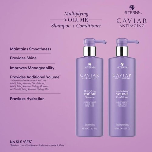 Alterna Haircare CAVIAR Anti-Aging Volume Shampoo & Conditioner 16.5 oz - Boosts Fine, Thin Hair Volume | Sulfate Free