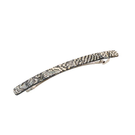 French Amie Long and Thin Opera Large 4" Handmade Celluloid Hair Barrette French Hair Clip for Girls Strong Hold Hair Clips for Women No Slip Durable Paris Hair Accessories, Made in France (Opera)