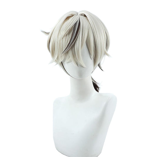 XiongXiongLe Arlan Cosply Wig Game Honkai Star Rail Arlan Men's Costume Beige Short with 15 inch Hair Wig + Cap Wig for Boys Halloween Cos Party Halloween Christmas Comic Con(Arlan)