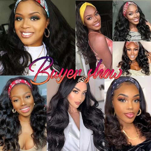 testar Headband Wig Black Wigs for Women Long Loose Body Wave Curly Wig Synthetic Hair Natural Color