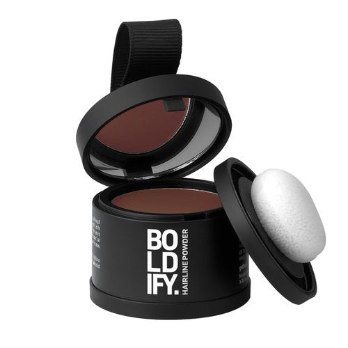 BOLDIFY Hairline Powder - Water-Resistant Root Touch Up Hair Color for Gray Coverage - 24-Hour Stain-Proof, Mess-Free Hair Powder for Thinning Hair - Auburn