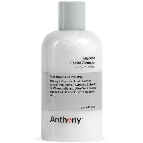 Anthony Glycolic Facial Cleanser - Daily Exfoliating Face Wash for Men | Hydrating & Gentle, 8 Fl Oz