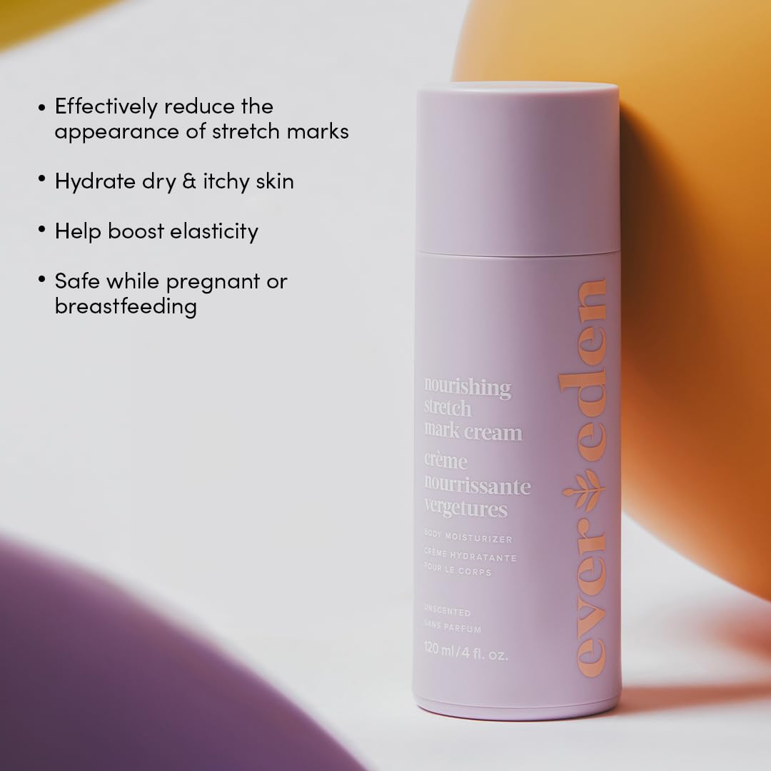 Evereden Nourishing Stretch Mark Cream - Clean Vegan Formula for Pregnancy & Postpartum | 4 fl. oz | Rich in Vitamins & Minerals
