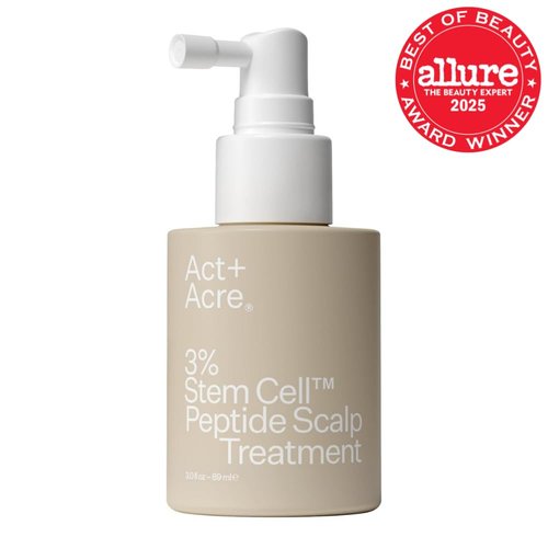 Act+ Acre Cold Processed Stem Cell Peptide Treatment - Boost Hair Density with Grape Stem Cells & Caffeine | Vegan & Fragrance-Free | 3 Fl Oz
