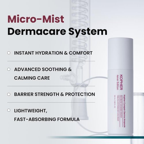 Kopher Curepair Derma Facial Serum Spray Mist 4ever, with 10GF Skin Renewal & Brightening Ampoule for Sensitive Skin - Reduces Wrinkles, Improves Skin Tone, Korean Skincare (3.38 fl.oz.)
