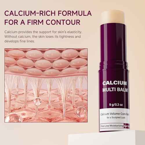 Calcium Balm Stick, Calcium Volume Multi Balm, 2pc Collagen All-in-One Moisturing Multi Stick for Face Eye Neck Hydrating Make Up Base Mist Moisture