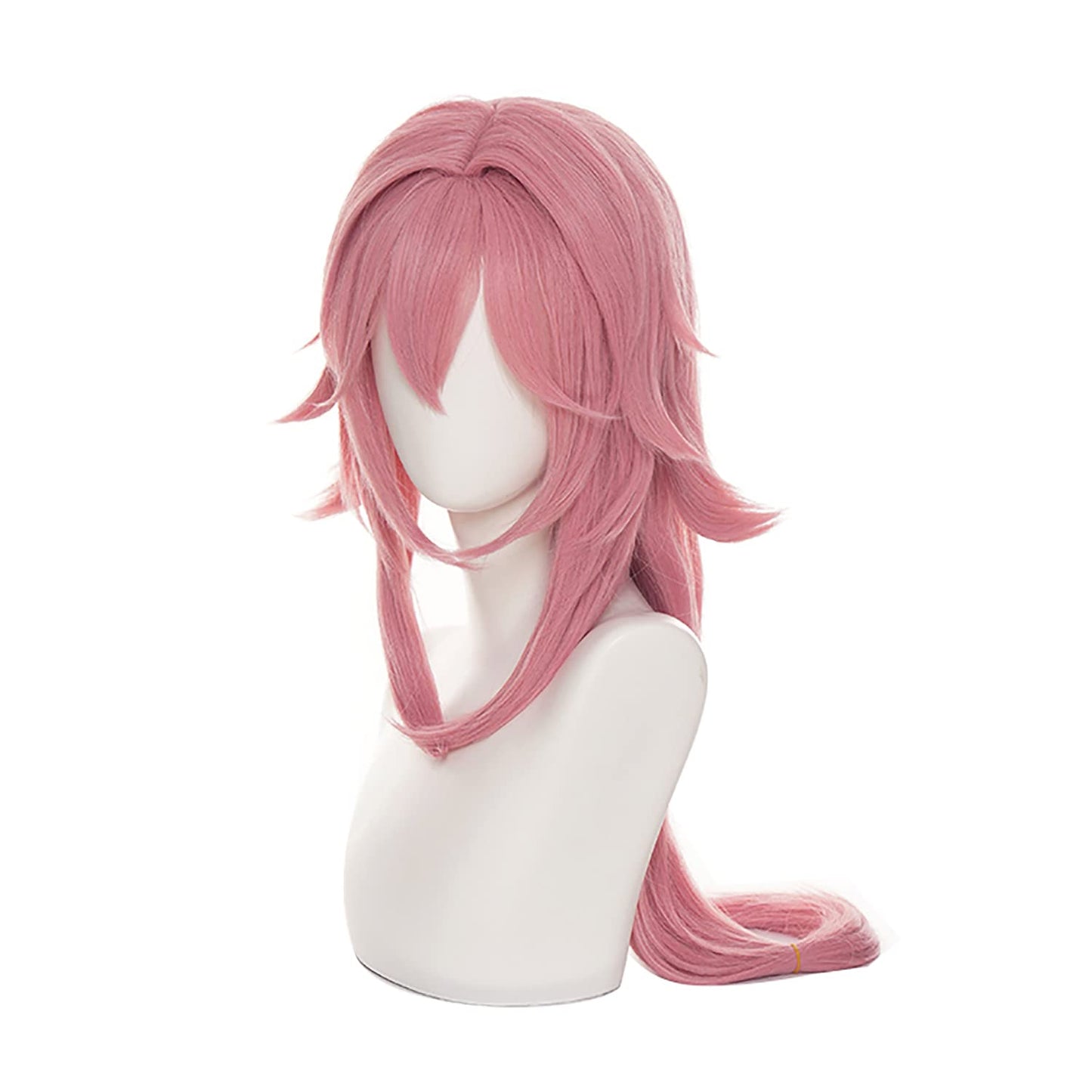 MoeLoli Yae Miko Cosplay Wig for Women Long Wavy Pink Costume Wig, Game Genshin Impact Costume Wig (Yae Miko)