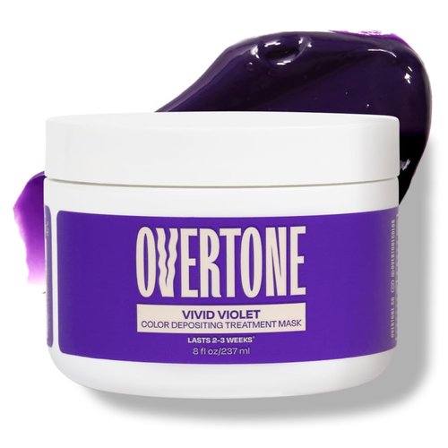 Overtone Vivid Violet Semi-Permanent Hair Color Conditioner - Nourishing Color Depositing Mask, 8 oz