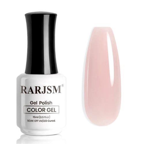 RARJSM Gel Nail Polish - Nude Beige Pink Sheer Jelly for Natural Skin Tones | 15ml Single Bottle