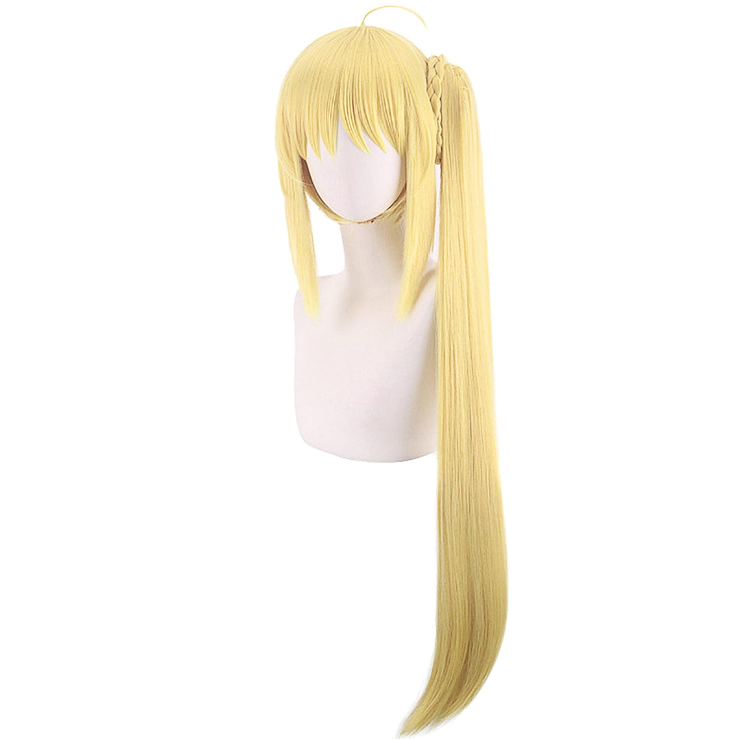 Long Straight Wig Cosplay Ijichi Nijika Role Anime Bocchi the Rock with Yellow Golden Ponytail Women Costume High Temperature Silk Hair Wig for Girl Party Christmas Halloween(Ijichi Nijika)