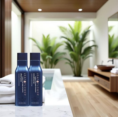 Leaf & Flower Shampoo & Conditioner Duo Set - 12 oz | Blue Damage Correction Essentials