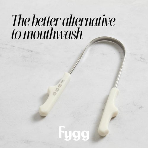 Fygg Stainless Steel Tongue Scraper - Gentle Oral Care Tool with Cotton Storage Bag for All Ages