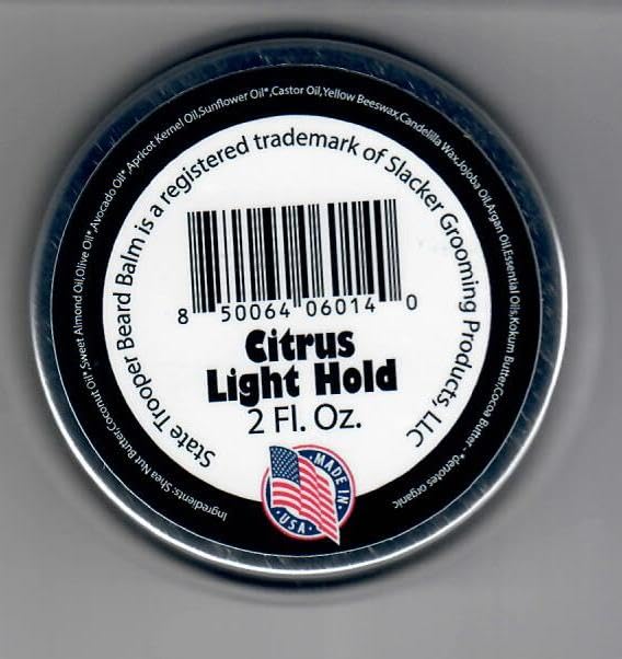 State Trooper Beard Balm Conditioner - Natural Citrus Scent, 2 oz | Nourishes & Softens Beard