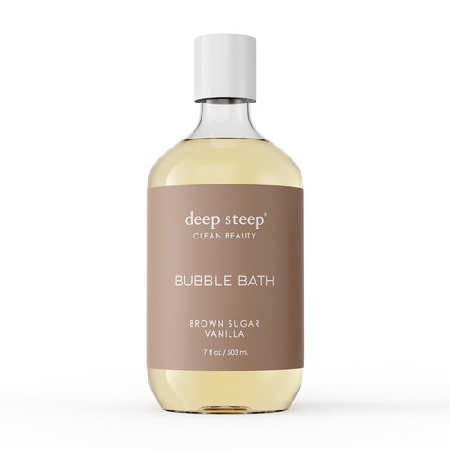 Deep Steep Brown Sugar Vanilla Bubble Bath - Hypoallergenic & Sulfate-Free, 17 Fl Oz for Sensitive Skin