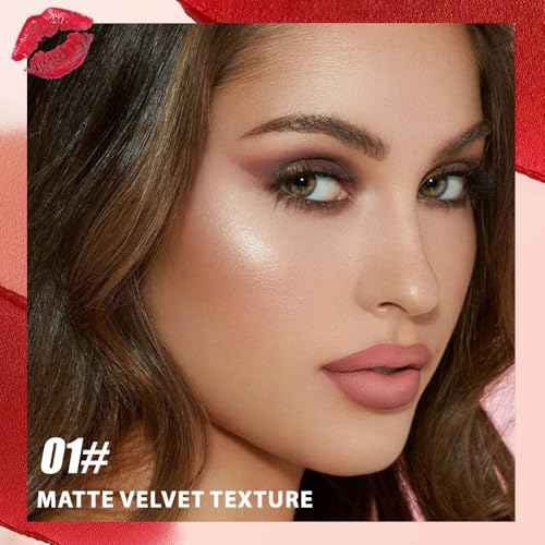 BINGBRUSH 2in1 Matte Lip Liner and Lipstick Combo, Lipstick for Women, Longwear Waterproof Lip Liner Pencil, Matte lipstick Smudge Proof lipstain, Women's Long Lasting Lip Makeup (01#Rose Latte)