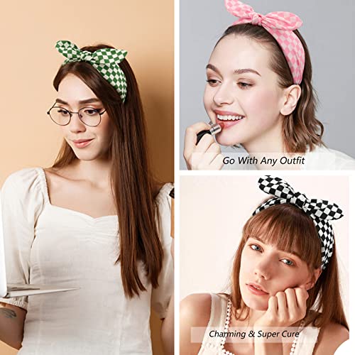 Jaciya Bandana Bow Headbands for Women Wide Headband Bunny Ears Headband Girls Hair Accessories