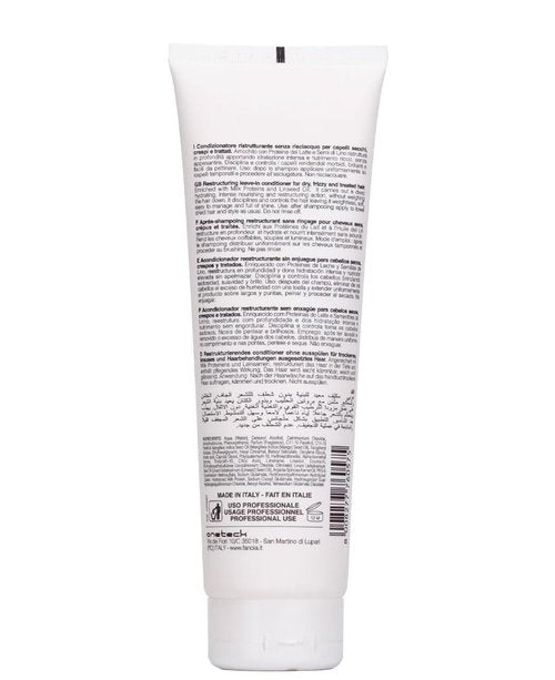Fanola Restructuring Leave-In Conditioner - Hydrating Formula for Frizz Control & Breakage Repair - Enriched with Linseed Oil & Milk Proteins (10.14 oz)