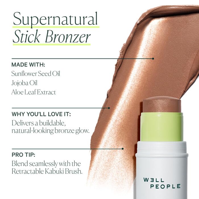 Well People Supernatural Stick Bronzer - Multi-Use Hydrating Formula for Glowing Skin | Vegan Neutral Tan