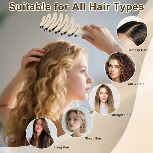 Lynnieëlle Boar and Nylon Bristle Hair Brush for Fine Hair - Ultimate Smoothing Vented Detangler Wet Brush for Women, A Great Gift, Aqua
