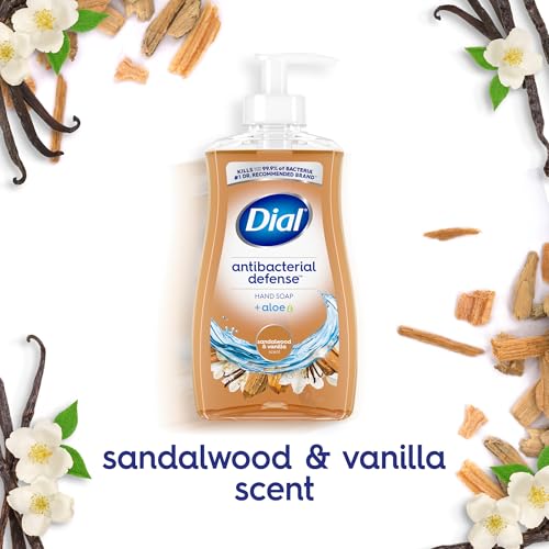 Dial Antibacterial Defense Liquid Hand Soap + Aloe, Aloe Scent, 11 Fl Oz (Pack of 12), Dermatologist-Tested Hand Wash, Gentle Formula