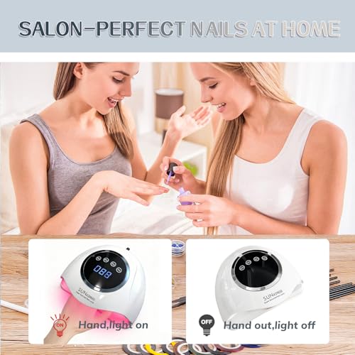 500W Professional UV LED Nail Lamp with 90 LEDs - Smart Sensor & 4 Timers for Fast Curing Gel Polish - Salon-Grade Nail Dryer for Home and Professional Use