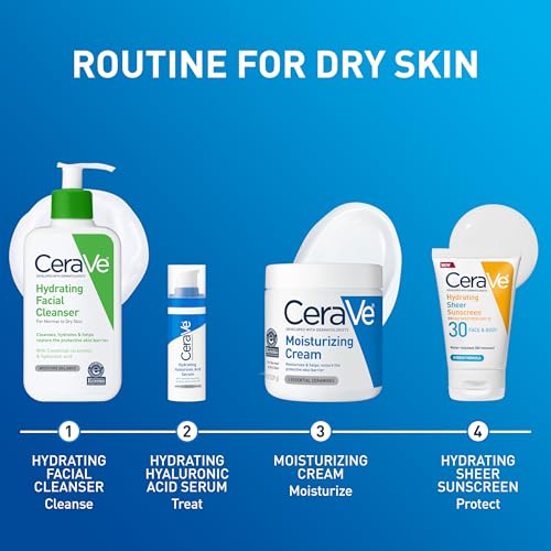 CeraVe Moisturizing Cream, Face Body Moisturizer, Normal to Dry Skin, 8 Fl Oz