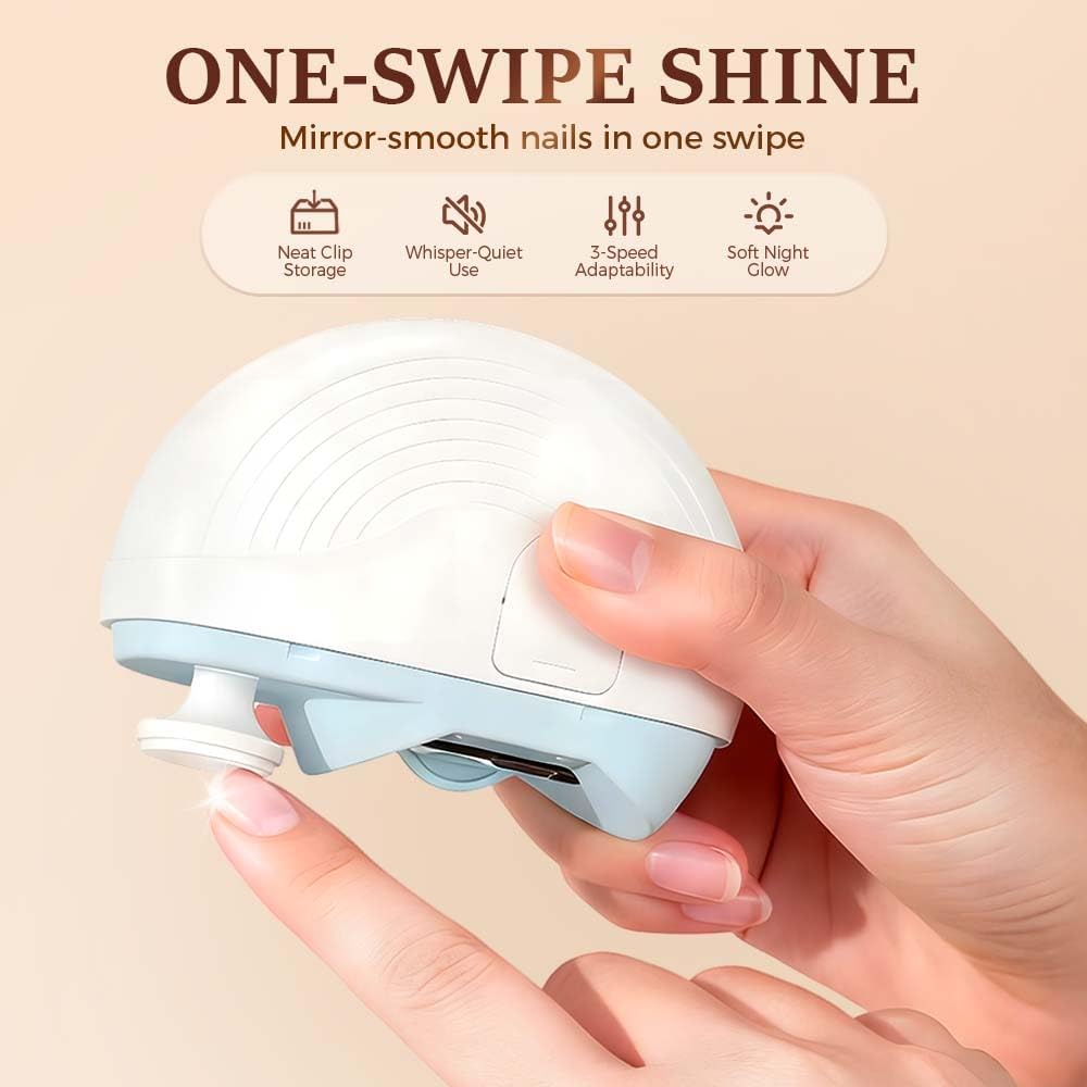 Electric Nail Clippers for Fingernails Toenails, 2026 New Automatic 2 in 1 Nail Trimmer with LED Light Cordless, Clip Storage, Rechargeable Nails Clippers for Adults Seniors (White)