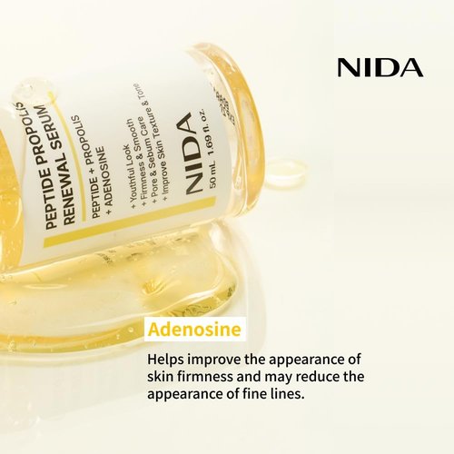 NIDA Peptide Propolis Renewal Serum - Peptide Complex & Propolis Extract for Youthful Skin | 1.69 fl. oz. (50ml)