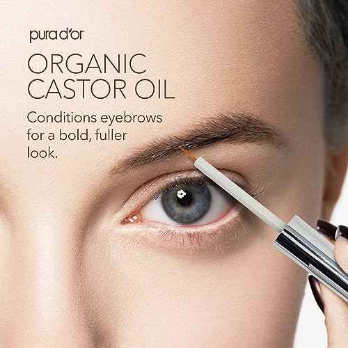PURA D'OR 4 Oz ORGANIC Castor Oil - 100% Pure USDA Certified Cold Pressed, Hexane Free Eyelash & Eyebrow Serum - For Fuller, Thicker Lashes & Brows - Skin & Hair