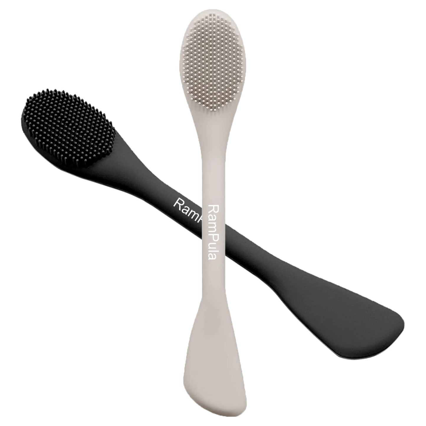 Face Mask Brush Applicator, Mask Brushes For Facials Cleansing & Exfoliating, Facial Clay Mask Applicator Tool Silicone Mask Spatula Cream Skincare For Apply Cream, Lotion, Mud, Clay (Black+Starlight)