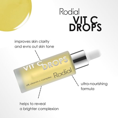 Rodial Vit C Booster Drops - Lightweight Vitamin C Face Serum with B5 & Babassu Oil | 1 fl oz for Radiant Skin