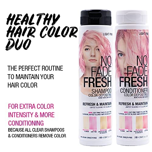 Light Pink Color Depositing Shampoo Semi Permanent Hair Color with BondHeal Bond Rebuilder - Light Pink Hair Dye, 6.4 oz