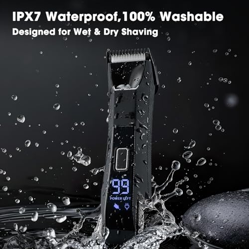 Zesuti Body & Groin Hair Trimmer for Men,Bikini Trimmer Women- Manscape Ball Trimmer for Men,Wet/Dry Men's Electric Shavers,No Nicks,No Cuts, Rechargeable & Waterproof Body Shaver,Black