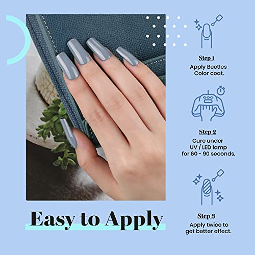 Beetles Sage Green Gel Polish - Misty Sage 15ML/0.51Fl Oz, Green Gel Nail Polish, Soak Off UV LED Lamp Pastel Nails Art, Long-Lasting Manicure Salon Home Easter Spring Day Nails