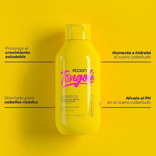 La Pocion Tongolé Shampoo - Nourishing Formula for Wavy & Curly Hair | 15.2 Fl Oz (450 ml)