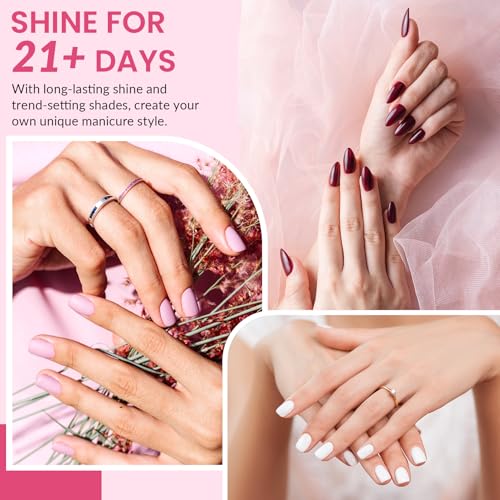 VANREESA 42 Pcs Gel Nail Polish Kit with U V Light 24 Colors Gel Polish Nail Kit Bright Pink Orange Green Glitter Blue Purple Nail Kit for Beginners Gifts for Women DIY at Home