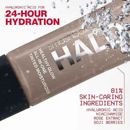 Smashbox Halo Healthy Glow All-In-One Tinted Moisturizer SPF 25 | Hydrating, Long Wearing, Tinted Moisturizer with SPF | Hyaluronic Acid