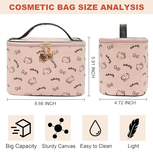 AmBealla Make up Bag Travel Cosmetic Bags Brush Holder Zipper Pouch Case Organizer Cute Organizer Suitable for Purse for Women (Black Bucket Bag)