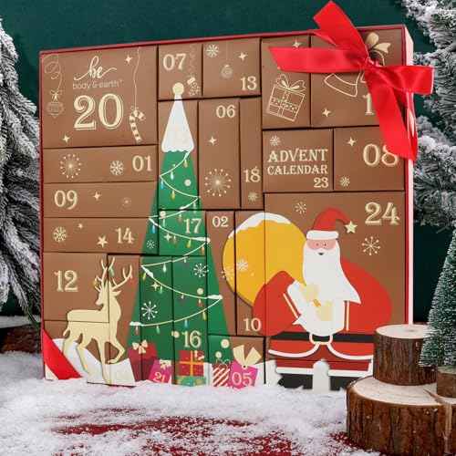 Advent Calendar 2025 BODY & EARTH Holiday Gifts for Women Christmas 24 Days of Beauty Countdow Calendar 24PCS 2025 Skincare Advent Calendar